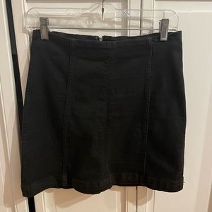 Free People Black Denim Pencil Skirt